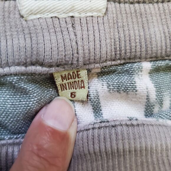 Dylan Mini Skirt Cotton Pockets Ikat Gray Size 6 Casual Beachy Coastal Pull On - Picture 3 of 9